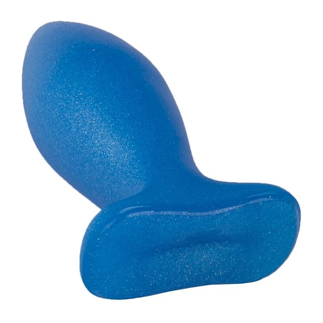 Синий конический анальный плаг - 9 см. Фотография 4.