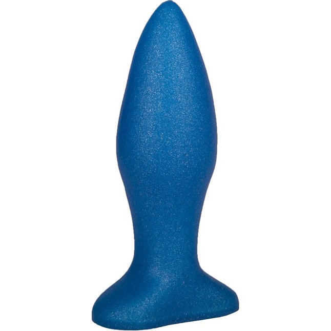 Синий конический анальный плаг - 11,5 см. Фотография 2.