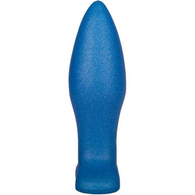 Синий конический анальный плаг - 11,5 см. Фотография 3.
