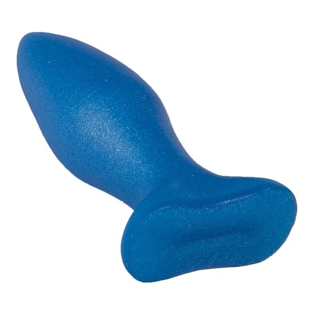 Синий конический анальный плаг - 11,5 см. Фотография 4.