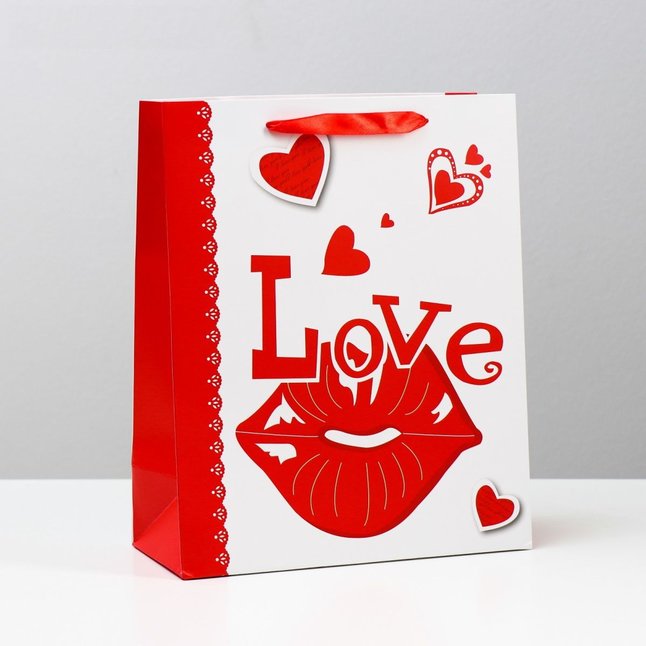Бумажный пакет «Любовь» - 26 х 32 см - Well-Known
