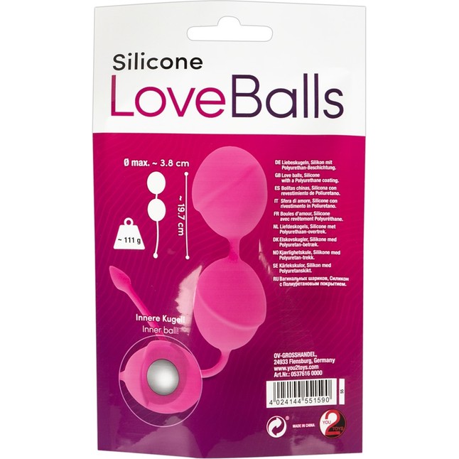 Розовые вагинальные шарики Silicone Love Balls - You2Toys. Фотография 5.