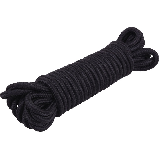Хлопковая черная верёвка для любовных игр Mini Silk Rope - 10 м - Hi-Basic