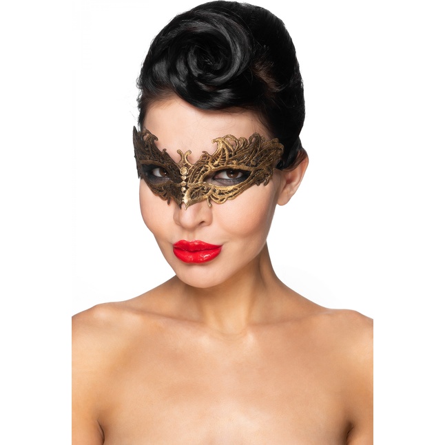 Золотистая карнавальная маска Денеб - 963-ХХ - Карнавальные маски