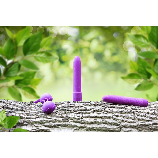 Фиолетовый эко-вибромассажер Natural Pleasure - 17,7 см - Natural Pleasure. Фотография 6.