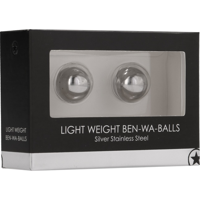 Серебристые металлические вагинальные шарики Light Weight Ben-Wa-Balls - Ouch!. Фотография 2.