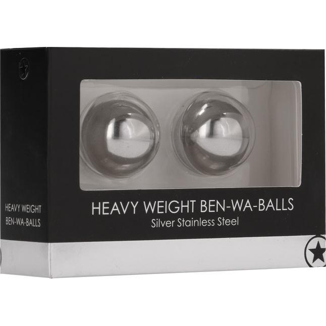 Серебристые металлические вагинальные шарики Heavy Weight Ben-Wa-Balls - Ouch!. Фотография 2.