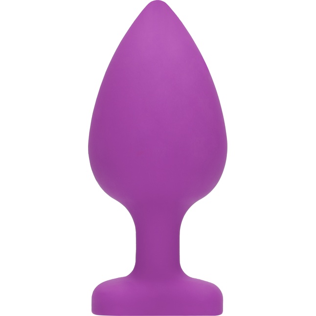 Фиолетовая анальная пробка с прозрачным стразом Extra Large Diamond Heart Butt Plug - 9,5 см - Ouch!. Фотография 5.