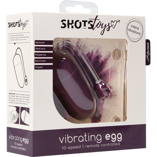 Фиолетовое гладкое виброяйцо Vibrating Egg - 8 см - Shots Toys. Фотография 4.