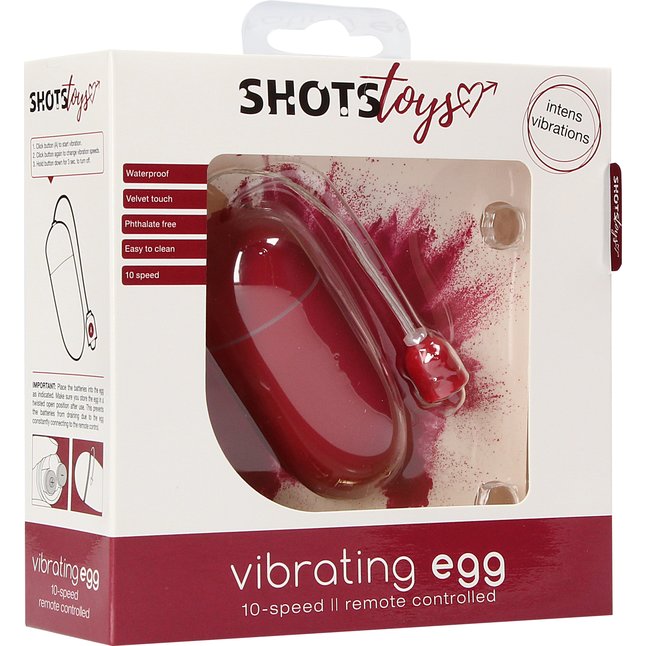 Красное гладкое виброяйцо Vibrating Egg - 8 см - Shots Toys. Фотография 4.