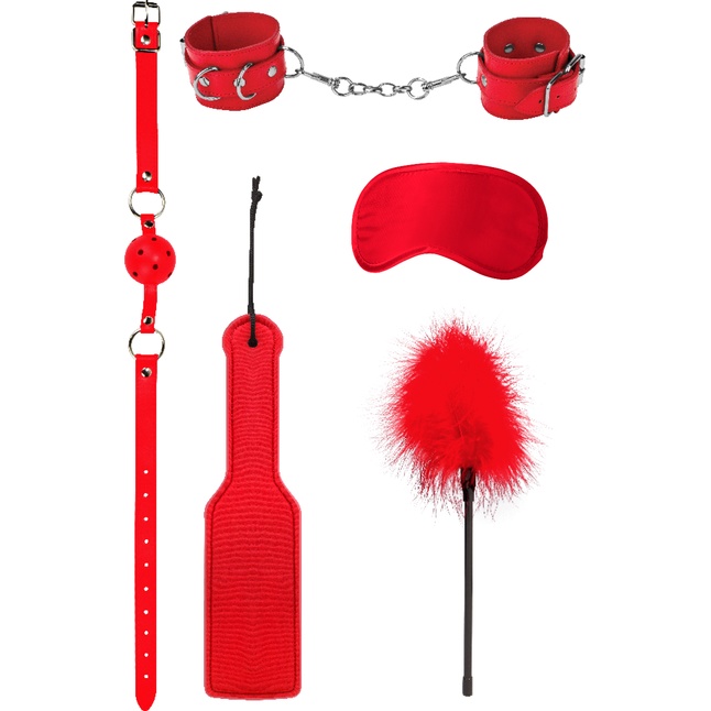 Красный игровой набор БДСМ Introductory Bondage Kit №4 - Ouch!