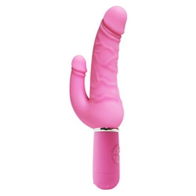 Розовый вибратор Levina Double Penis - 21,5 см