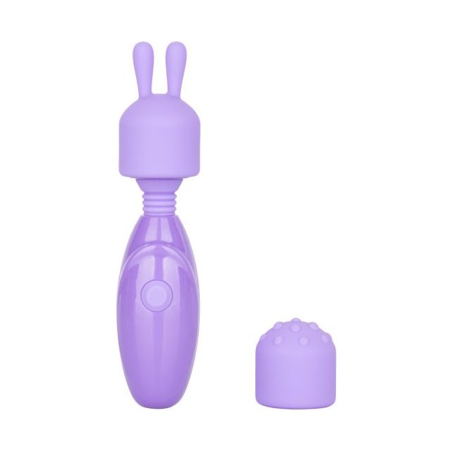 Фиолетовый мини-массажер Rechargeable Mini Massager with Attachments - Dr. Laura Berman Collection