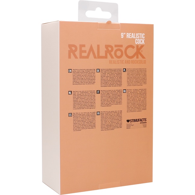 Телесный реалистичный фаллоимитатор Realistic Cock 9 - 23,5 см - RealRock. Фотография 5.