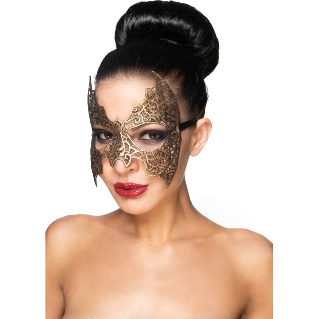 Золотистая карнавальная маска Алиот - 963-ХХ - Карнавальные маски
