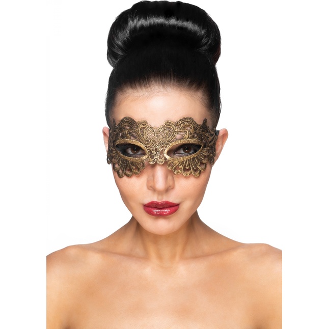 Золотистая карнавальная маска Антарес - 963-ХХ - Карнавальные маски