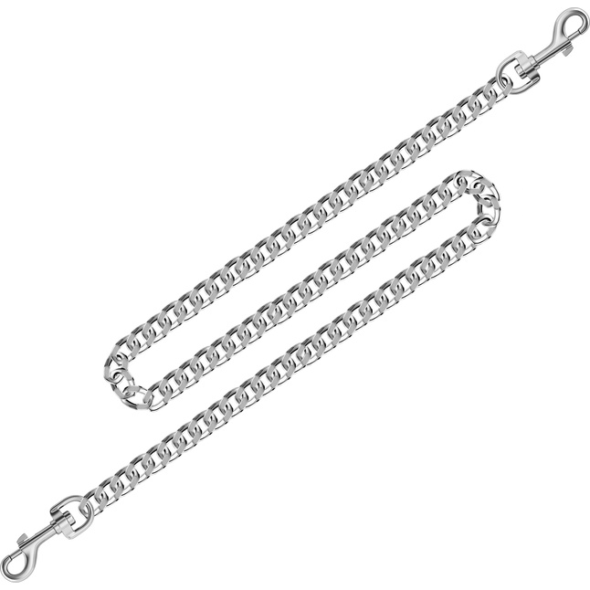 Серебристый цепной переходник с карабинами - 91 см - BDSM