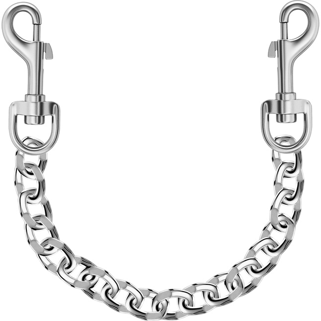 Серебристая цепь с карабинами по обе стороны - 27 см - BDSM
