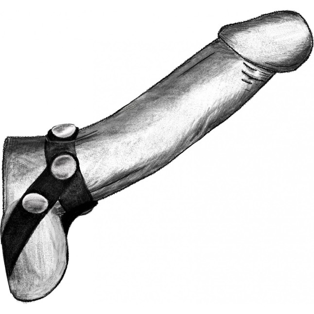 Черное V-образное эрекционное лассо с кнопками - BDSM. Фотография 2.