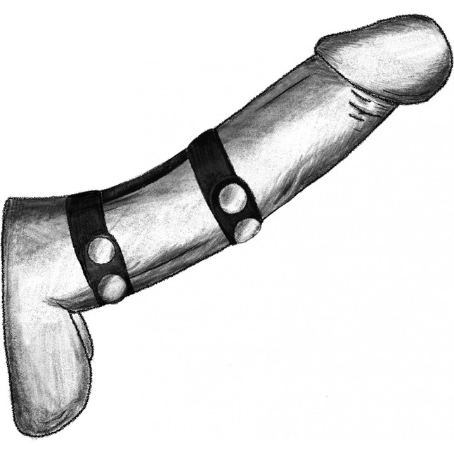 Черная двойная утяжка на кнопках - BDSM. Фотография 2.