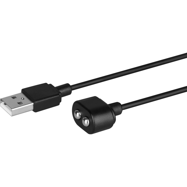 Черный магнитный кабель для зарядки Satisfyer USB Charging Cable. Фотография 2.