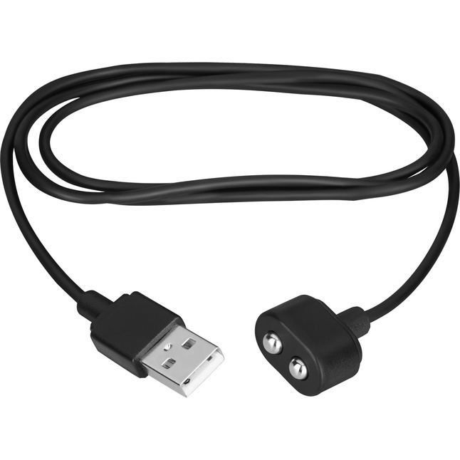 Черный магнитный кабель для зарядки Satisfyer USB Charging Cable. Фотография 3.
