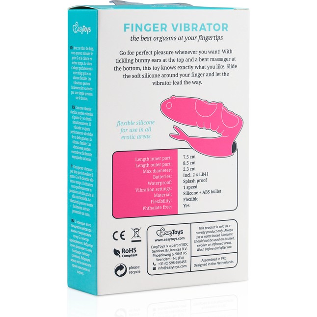 Ярко-розовая вибронасадка на палец Finger Vibrator - Mini Vibe Collection. Фотография 7.