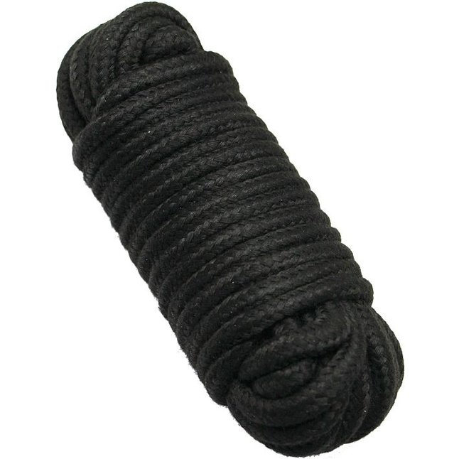 Черная верёвка для бондажа и декоративной вязки - 10 м