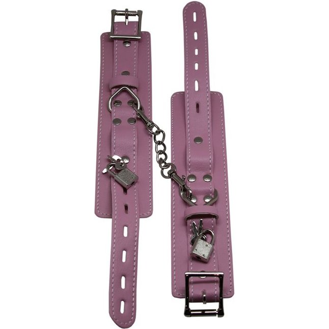 Розовые регулируемые наручники с фиксацией на карабинах. Фотография 4.