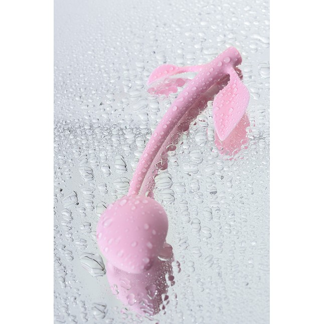 Розовый силиконовый вагинальный шарик с лепесточками. Фотография 6.
