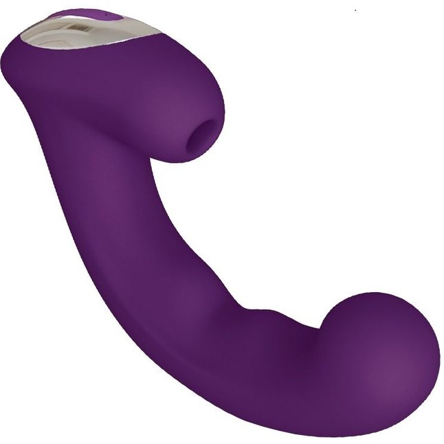 Фиолетовый клиторальный стимулятор с функцией вибратора Amante - 17,8 см