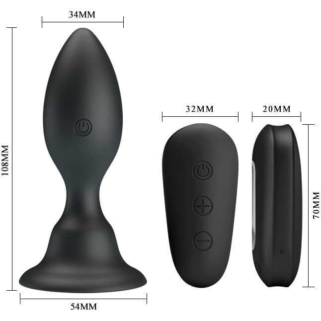 Черная анальная вибропробка с пультом Mr.Play - 10,8 см - Mr.Play. Фотография 4.