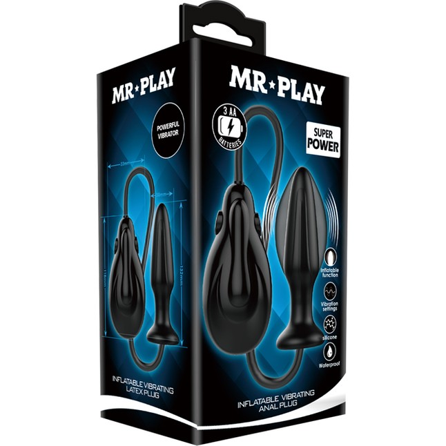 Черная анальная расширяющаяся вибропробка Mr.Play - 13,5 см - Mr.Play. Фотография 6.