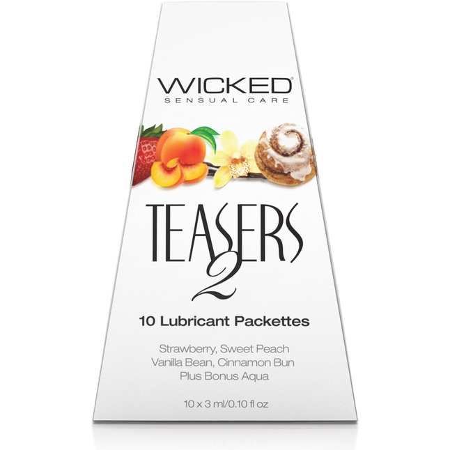 Набор из 10 вкусовых лубрикантов Wicked Teasers 2