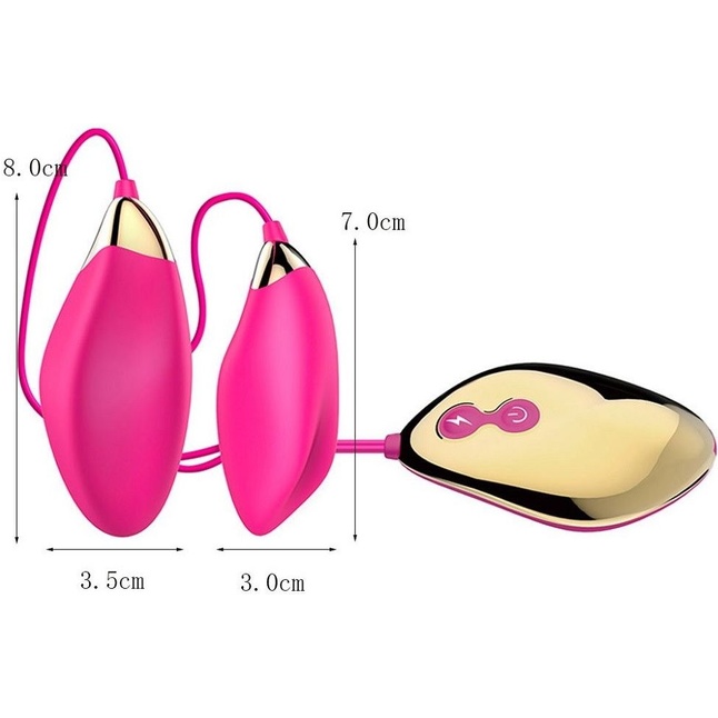 Парные розовые виброяца Sole Egg с пультом. Фотография 2.