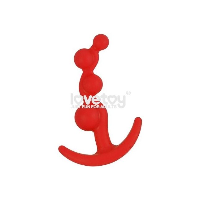 Красная анальная цепочка LURE ME Silicone Anal Toy - 10,5 см