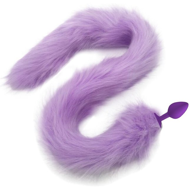 Фиолетовая пробка с пушистым сиреневым хвостиком