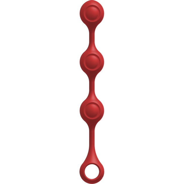Красные утяжеленные анальные шарики Anal Essentials Weighted Silicone Anal Balls - 34,3 см - Kink