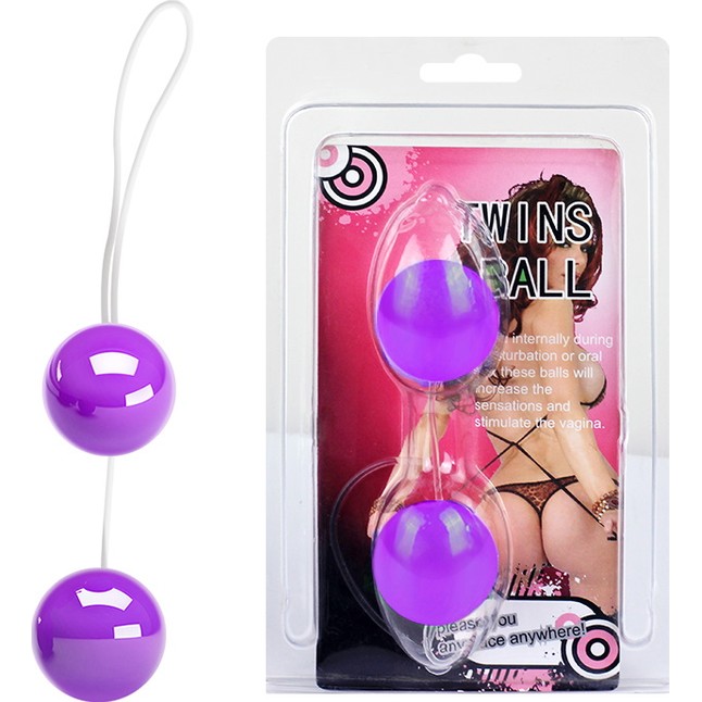 Фиолетовые вагинальные шарики Twins Ball. Фотография 5.