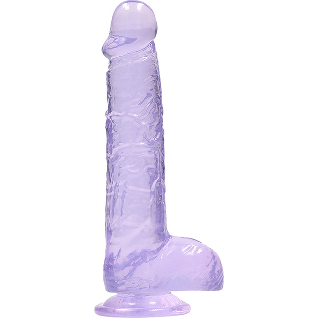 Фиолетовый фаллоимитатор Realrock Crystal Clear 6 inch - 17 см - RealRock. Фотография 2.