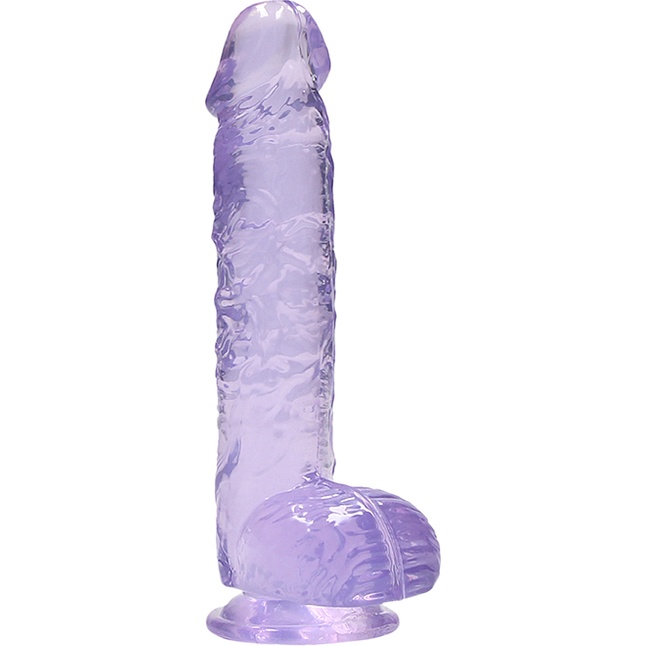 Фиолетовый фаллоимитатор Realrock Crystal Clear 6 inch - 17 см - RealRock