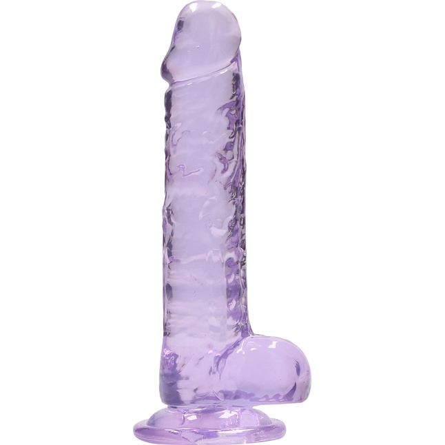 Фиолетовый фаллоимитатор Realrock Crystal Clear 7 inch - 19 см - RealRock