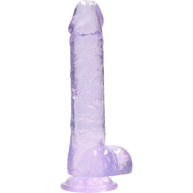 Фиолетовый фаллоимитатор Realrock Crystal Clear 8 inch - 21 см - RealRock. Фотография 2.