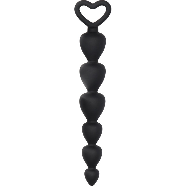 Черная анальная елочка Silicone Anal Beads - 17,5 см - Shots Toys