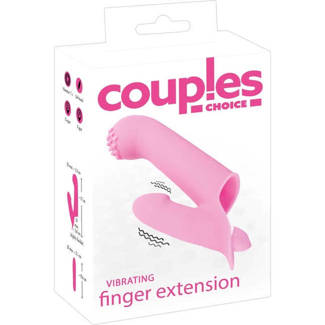 Нежно-розовая двойная вибронасадка на палец Vibrating Finger Extension - 17 см - You2Toys. Фотография 9.