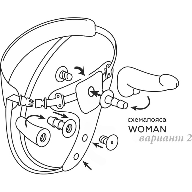 Реалистичный страпон Woman Midi с вагинальной пробкой - 19 см. Фотография 14.
