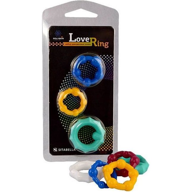 Набор из 3 цветных эрекционных колец Love Ring - Sitabella accessories