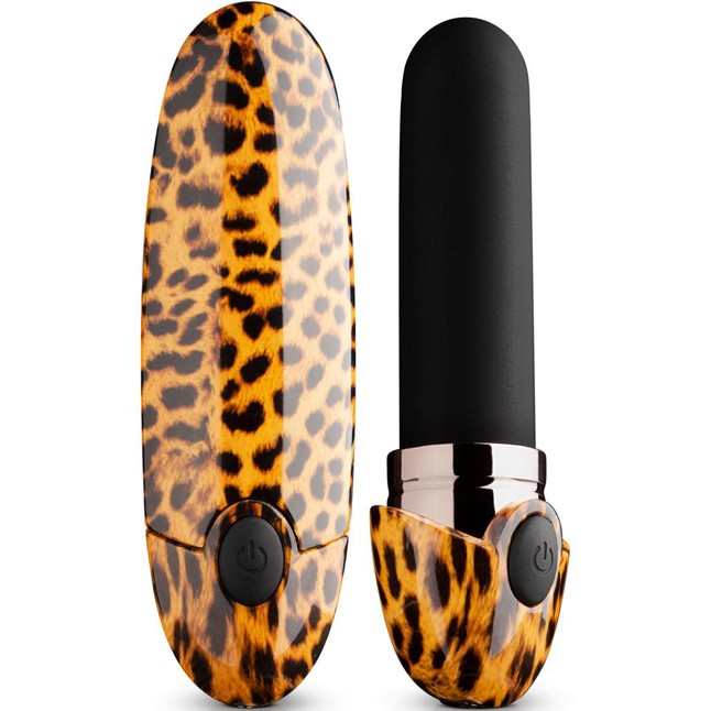 Леопардовый вибромассажер-помада Asha Lipstick Vibrator - 10 см - Panthra