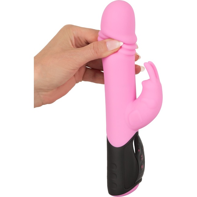 Розовый вибратор-кролик Thrusting Rabbit - 25 см - You2Toys. Фотография 4.