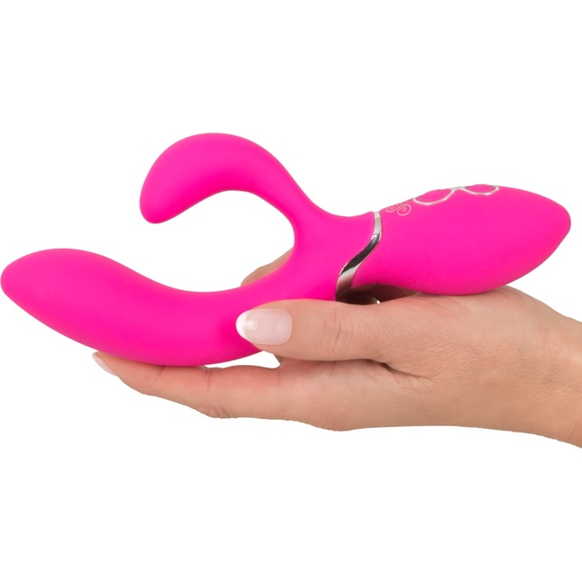 Ярко-розовый вибратор-кролик Bendable Rabbit Vibrator - 19,8 см - Sweet Smile. Фотография 6.